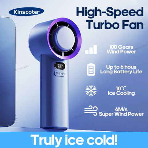 KINSCOTER Portable Handheld Turbo Fan - 100 Wind Speeds