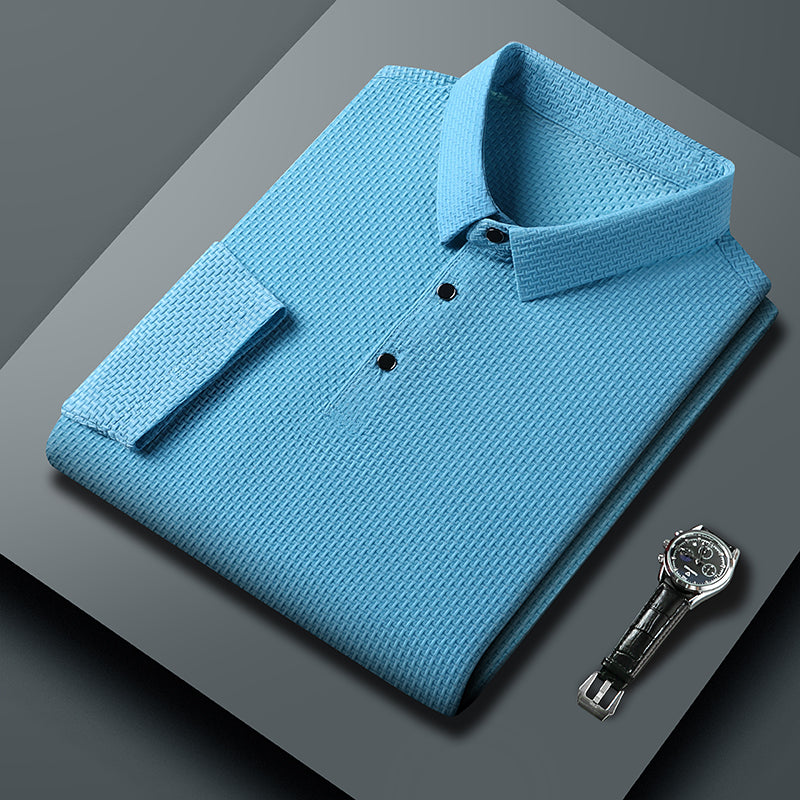 Soffice Long Sleeve Polo – No-Logo Wrinkle-Free Fabric - Image 2