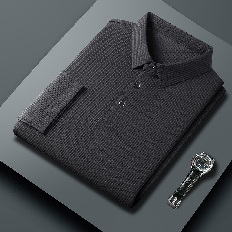 Soffice Long Sleeve Polo – No-Logo Wrinkle-Free Fabric - Image 11