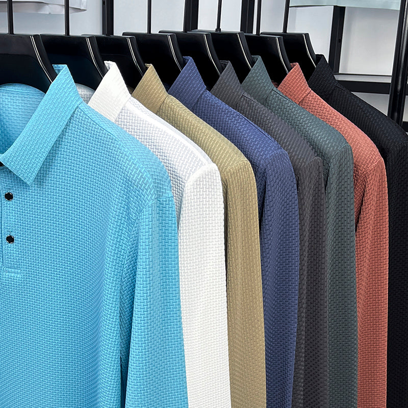Soffice Long Sleeve Polo – No-Logo Wrinkle-Free Fabric - Image 3