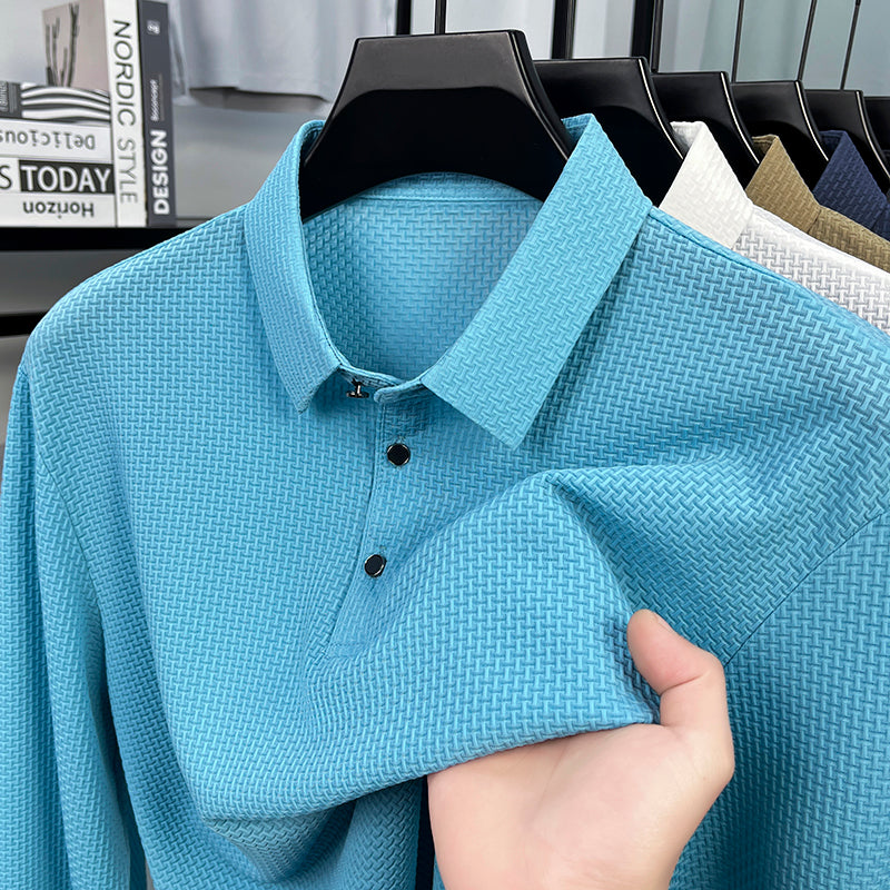 Soffice Long Sleeve Polo – No-Logo Wrinkle-Free Fabric