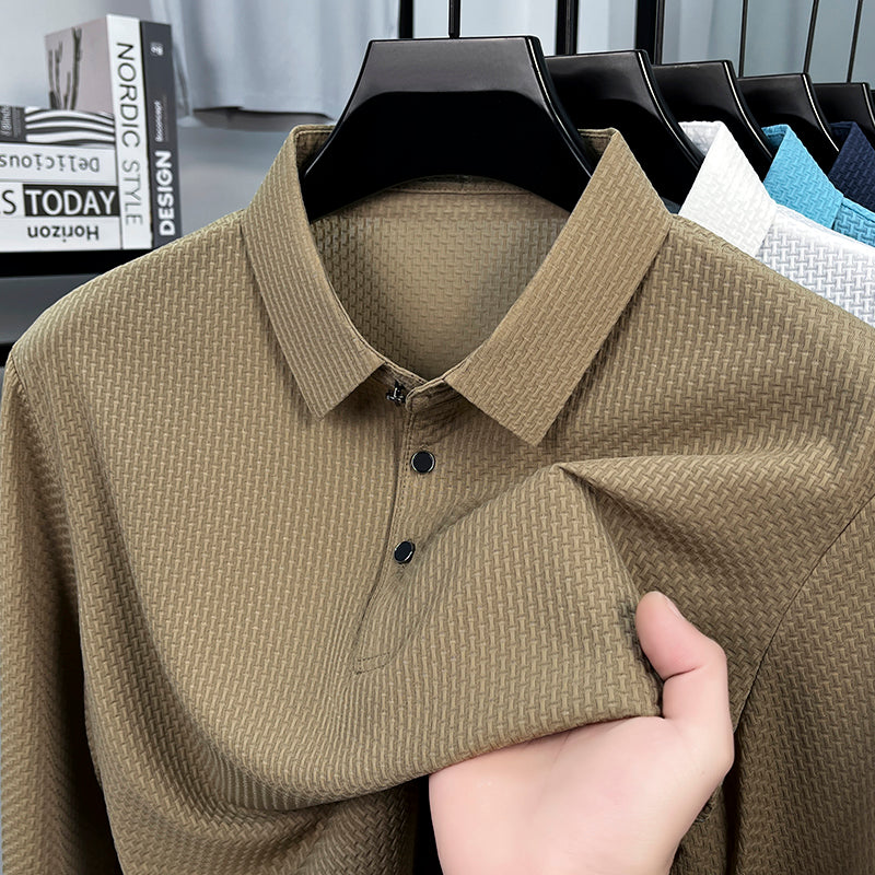 Soffice Long Sleeve Polo – No-Logo Wrinkle-Free Fabric - Image 7