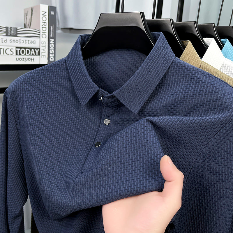 Soffice Long Sleeve Polo – No-Logo Wrinkle-Free Fabric - Image 13