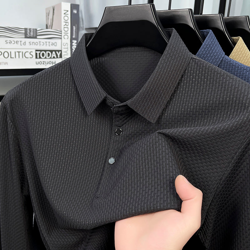 Soffice Long Sleeve Polo – No-Logo Wrinkle-Free Fabric - Image 10