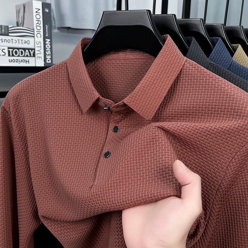 Soffice Long Sleeve Polo – No-Logo Wrinkle-Free Fabric - Image 21