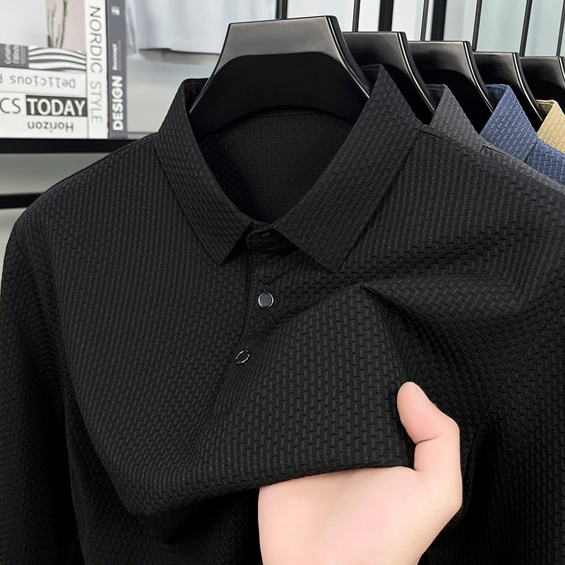 Soffice Long Sleeve Polo – No-Logo Wrinkle-Free Fabric - Image 15