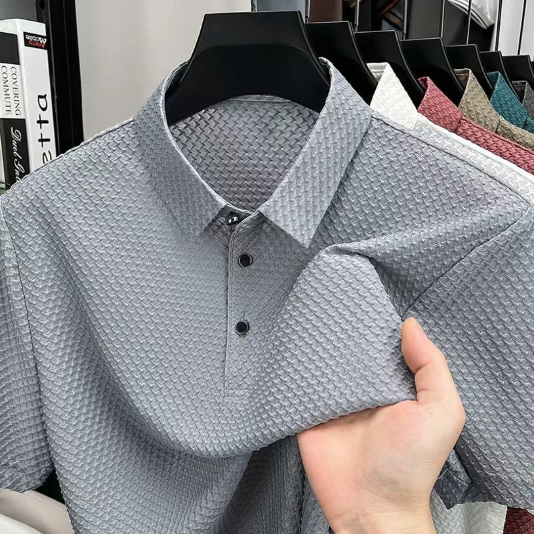 Rialto Polo – Raised Interlace Texture, Wrinkle-Free Fabric