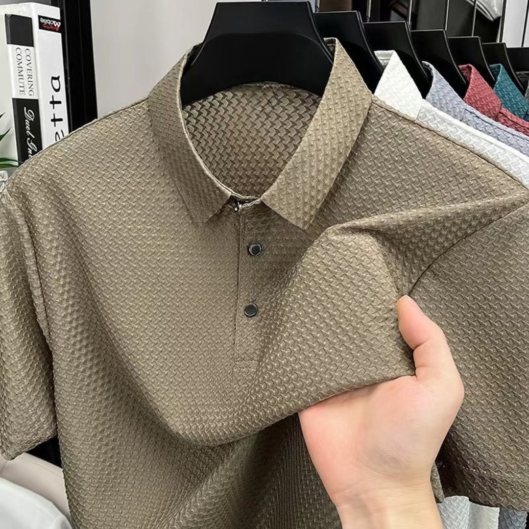 Rialto Polo – Raised Interlace Texture, Wrinkle-Free Fabric - Image 3