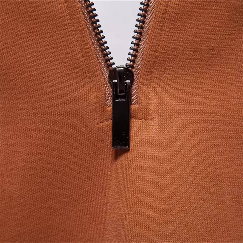 Tricolore Quarter-Zip Pullover – Men's Cotton Blend Sweater - Image 4